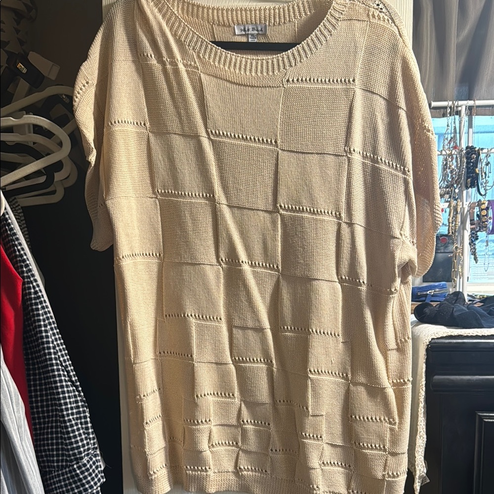 White Birch Cream Sweater Blouse-XL. Brand new